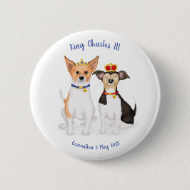 Bluebell & Beth Jack Russells Coronation badge Ronde Button 5,7 Cm