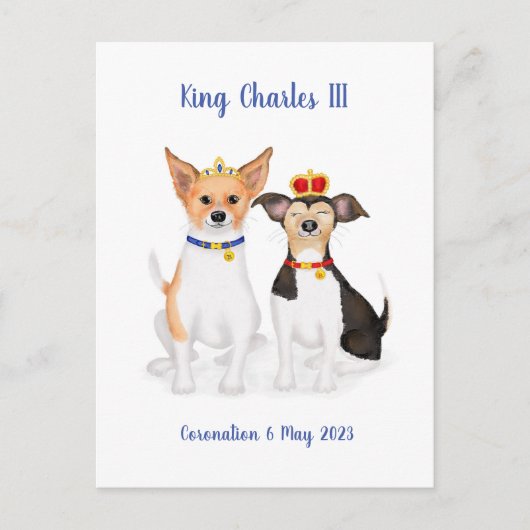 Bluebell & Beth Jack Russells Coronation briefkaar Briefkaart (Voorkant)