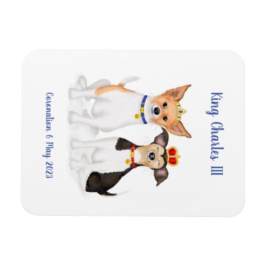 Bluebell & Beth Jack Russells Coronation magnet Magneet (Horizontaal)