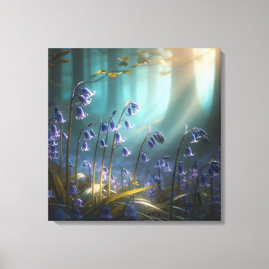 Bluebell Betovering: Bos Licht Ballet Canvas Afdruk (Voorkant)