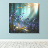 Bluebell Betovering: Bos Licht Ballet Canvas Afdruk (Insitu (Houten vloer))