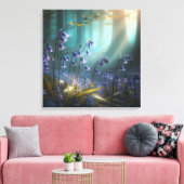 Bluebell Betovering: Bos Licht Ballet Canvas Afdruk (Insitu (Woonkamer))
