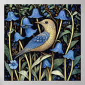 Bluebell Bird Schilderij Art Print (Voorkant)