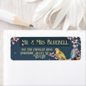 Bluebell Birds Gepersonaliseerd retour adreslabel Etiket (Insitu)