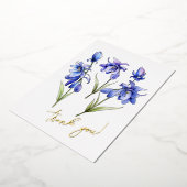 Bluebell Bloem "Dank je!" bewerkbaar Folie Feestdagenkaart (Gedraaid)