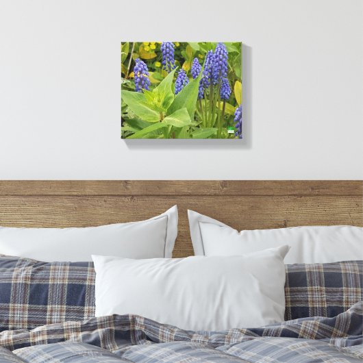 Bluebell Bloemen Kunst Fotoprint op Canvas (Insitu (Slaapkamer))