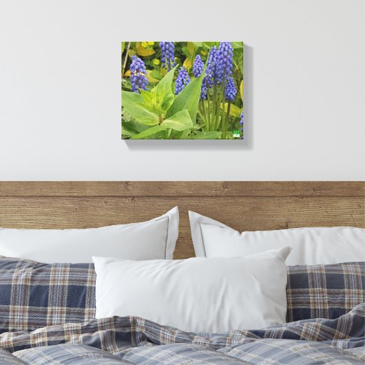 Bluebell Bloemen Kunst Fotoprint op Canvas Afdruk (Insitu (Slaapkamer))