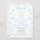 Bluebell Blue Spring Flower Baby Boy Shower Kaart (Voorkant)