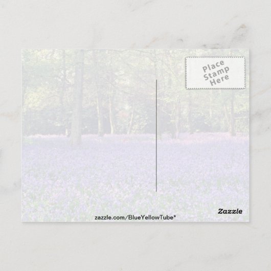 Bluebell Bossen, Engelstalige bloemen Briefkaart (Achterkant)