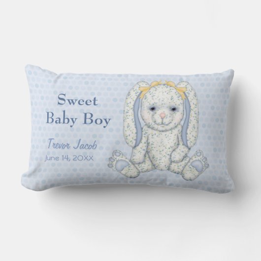 Bluebell Bunny en Polka Dots Keepsake Kussen (Voorkant)