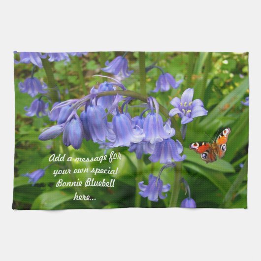 Bluebell en Butterfly ~ Kitchen Towel Theedoek (Horizontaal)