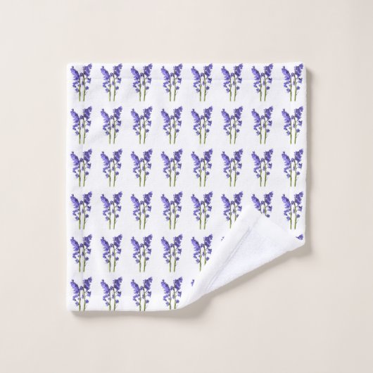 Bluebell Fabric Pattern. Bad Handdoek (Wasdoekje)