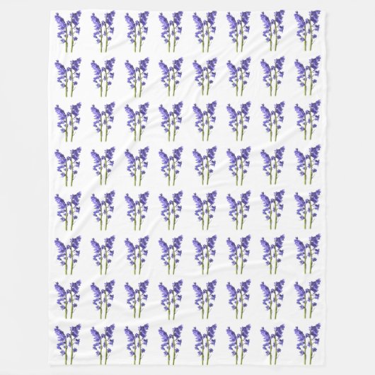 Bluebell Fabric Pattern. Fleece Deken (Voorkant)