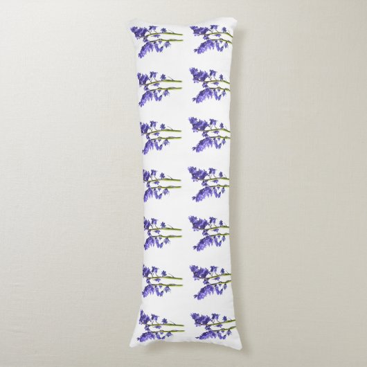 Bluebell Fabric Pattern. Lichaamskussen (Voorkant Verticaal)