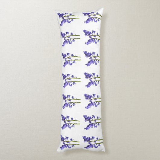 Bluebell Fabric Pattern. Lichaamskussen (Achterkant (Verticaal))