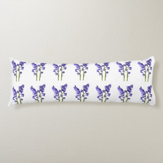 Bluebell Fabric Pattern. Lichaamskussen (Voorkant)
