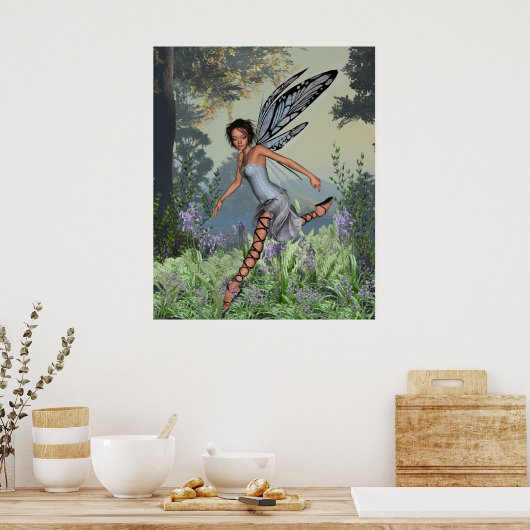 Bluebell Fairy in Spring Woodland Poster (Keuken)