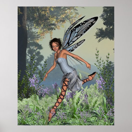 Bluebell Fairy in Spring Woodland Poster (Voorkant)