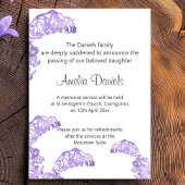  Bluebell Funeral Announcement Kaart