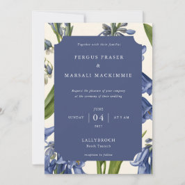 Bluebell (Harebell) Botanical Pattern Invitation Kaart