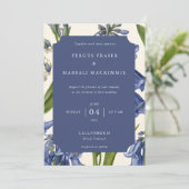 Bluebell (Harebell) Botanical Pattern Invitation Kaart (Staand voorkant)