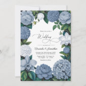 Bluebell Haze, Pale Delft & Cloud White Wedding Kaart (Voorkant)