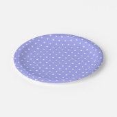 Bluebell Paarse en Witte Polka Dot Pasen Papieren Bordje (Gekanteld)