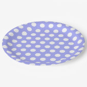 Bluebell Paarse en Witte Polka Dot Pasen Papieren Bordje (Gekanteld)