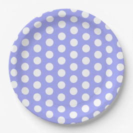 Bluebell Paarse en Witte Polka Dot Pasen Papieren Bordje