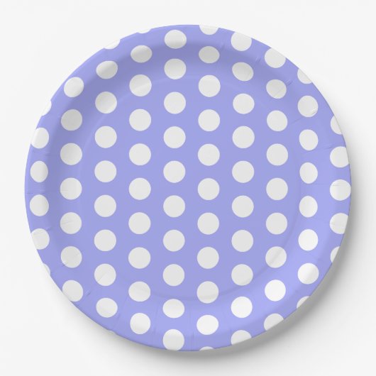 Bluebell Paarse en Witte Polka Dot Pasen Papieren Bordje (Voorkant)