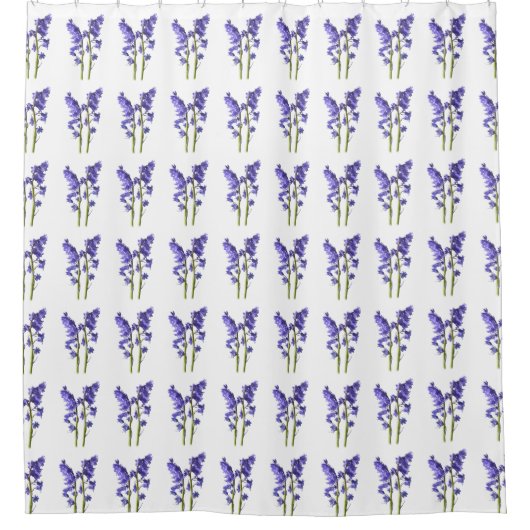 Bluebell Pattern Fabric. Douchegordijn (Voorkant)