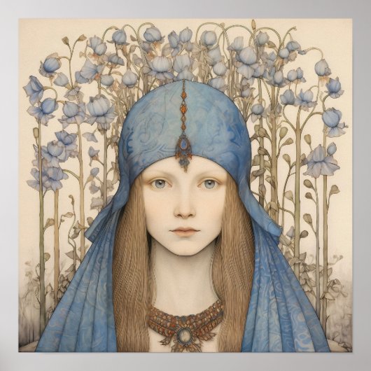 Bluebell Portrait Art Print (Voorkant)