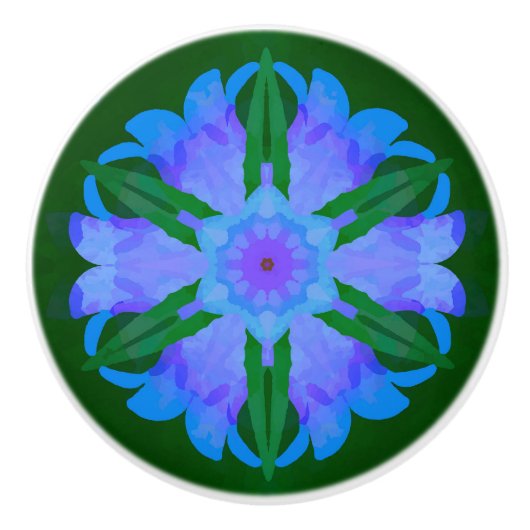 Bluebell Posies Keramische Knop (Voorkant)