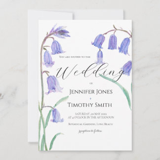bluebell watercolor wedding invitation  kaart