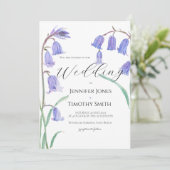 bluebell watercolor wedding invitation  kaart (Staand voorkant)