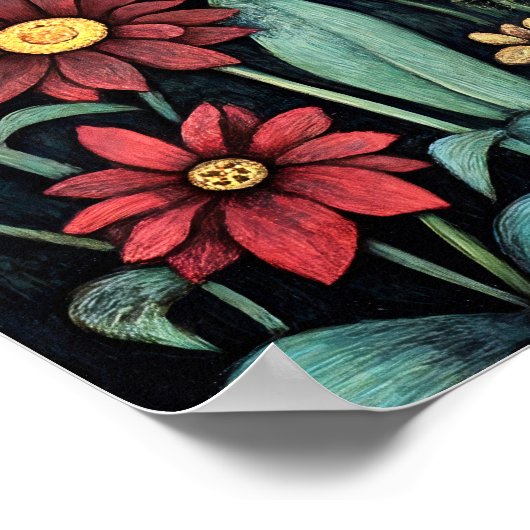 Bluebell Whimsical Painting, kunstdruk Poster (Hoek)