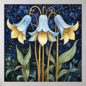 Bluebell Whimsical Painting, kunstdruk Poster (Voorkant)