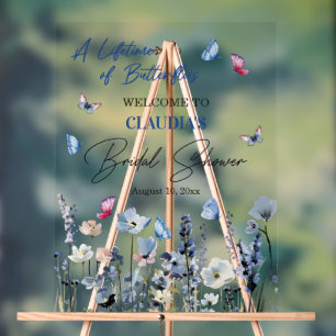Bluebell-wildbloemen Bruidsdouche Welkom Acryl Bord