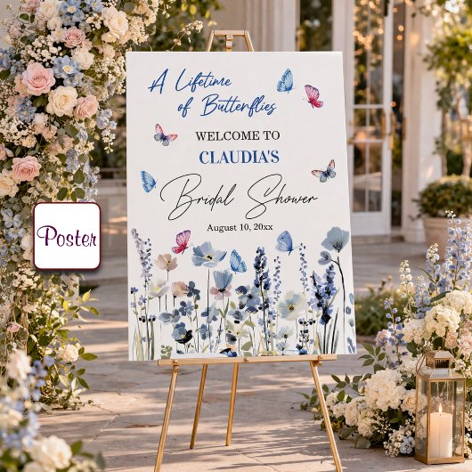 Bluebell-wildbloemen Bruidsdouche Welkom Poster
