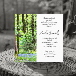 Bluebell Wood Funeral Announcement Kaart