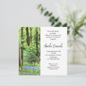 Bluebell Wood Funeral Announcement Kaart (Staand voorkant)