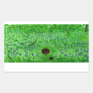 Bluebell Wood Hedégel Green Rechthoekige Sticker
