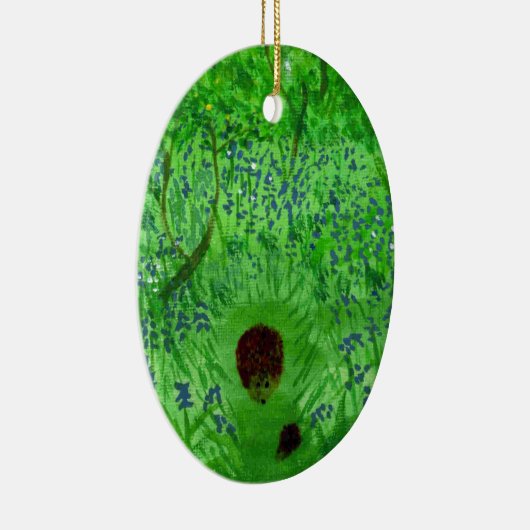 Bluebell Wood Hedégel Keramisch Ornament (Rechts)