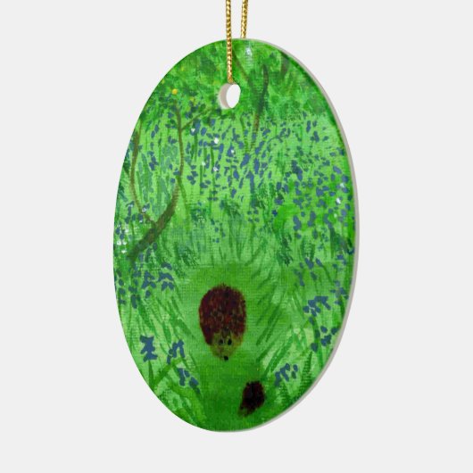 Bluebell Wood met egel Keramisch Ornament (Links)
