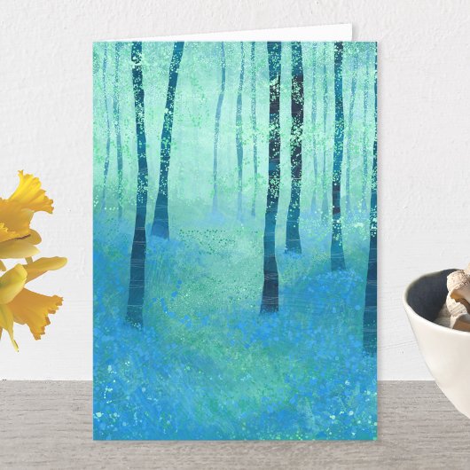 Bluebell Woodland Landscape Greetings Card Aankondiging