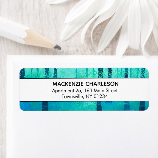 Bluebell Woodland Painting Address Etiket (Insitu)