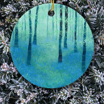 Bluebell Woodland Painting Keramisch Ornament<br><div class="desc">Een vreedzaam bos vol blauwriemen in de lente. Een modern landschapsschilderij in blauw en groen.</div>