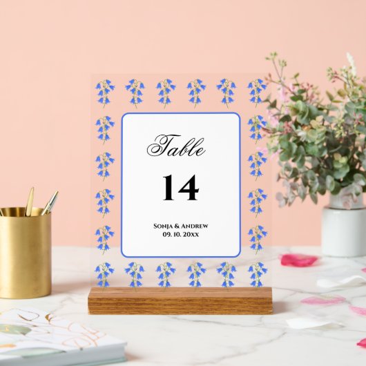 Bluebells Acryl Bord (Huwelijk)