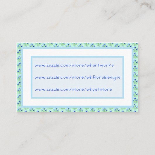 Bluebells and Blue Crocuses Pastel Visitekaartje Contactkaartje (Achterkant)