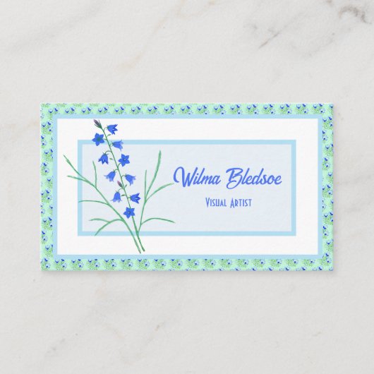 Bluebells and Blue Crocuses Pastel Visitekaartje Contactkaartje (Voorkant)